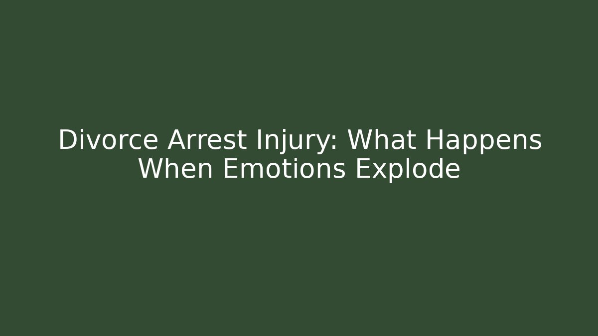 Divorce Arrest Injury: What Happens When Emotions Explode - WealthxGroup