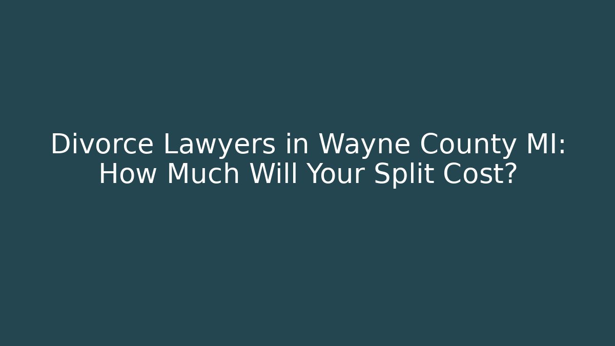 Divorce Lawyers in Wayne County MI: How Much Will Your Split Cost?