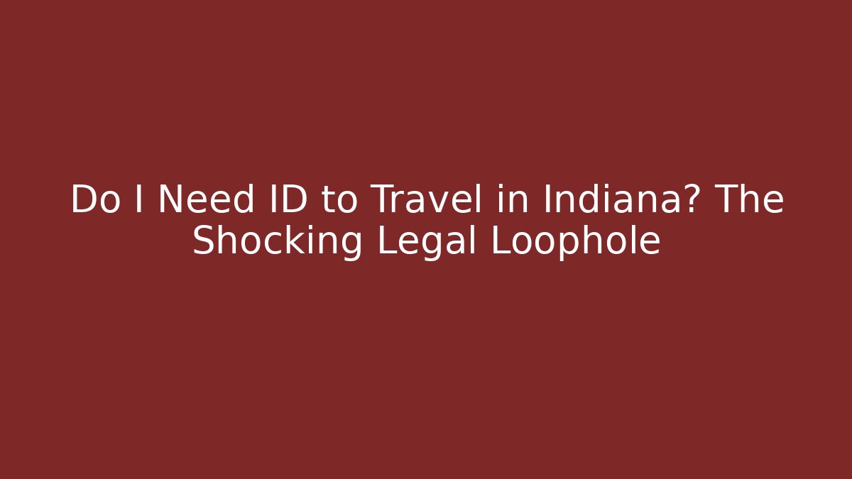 Do I Need ID to Travel in Indiana? The Shocking Legal Loophole - WealthxGroup