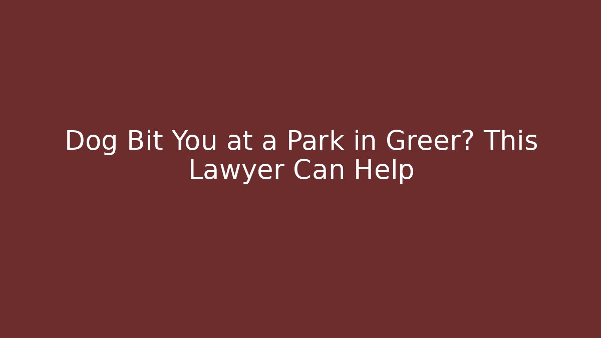 Dog Bit You at a Park in Greer? This Lawyer Can Help