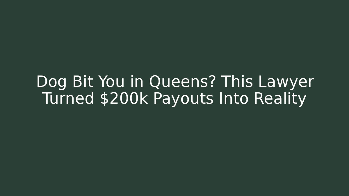 Dog Bit You in Queens? This Lawyer Turned $200k Payouts Into Reality