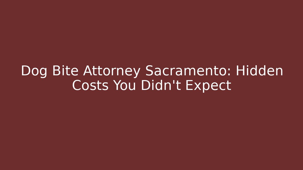 Dog Bite Attorney Sacramento: Hidden Costs You Didn’t Expect