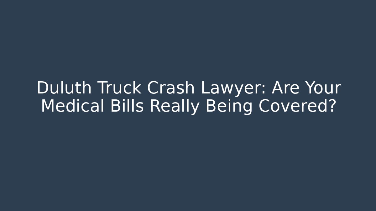 Duluth Truck Crash Lawyer: Are Your Medical Bills Really Being Covered?