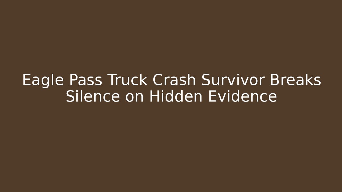 Eagle Pass Truck Crash Survivor Breaks Silence on Hidden Evidence