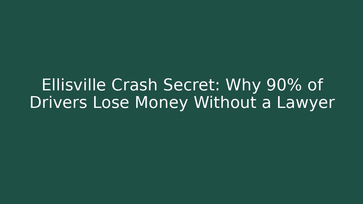 Ellisville Crash Secret: Why 90% of Drivers Lose Money Without a Lawyer