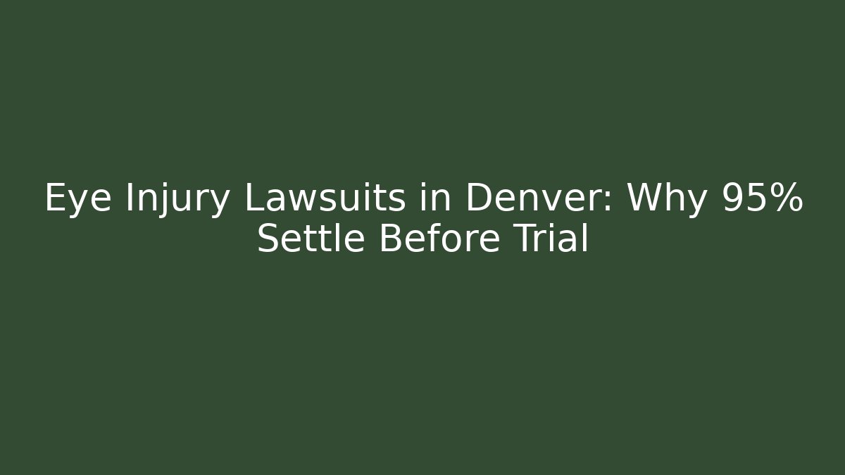 Eye Injury Lawsuits in Denver: Why 95% Settle Before Trial
