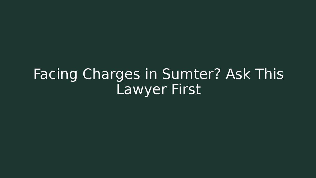 Facing Charges in Sumter? Ask This Lawyer First