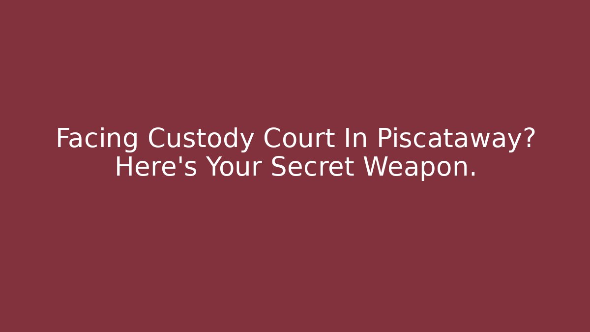 Facing Custody Court In Piscataway? Here's Your Secret Weapon.
