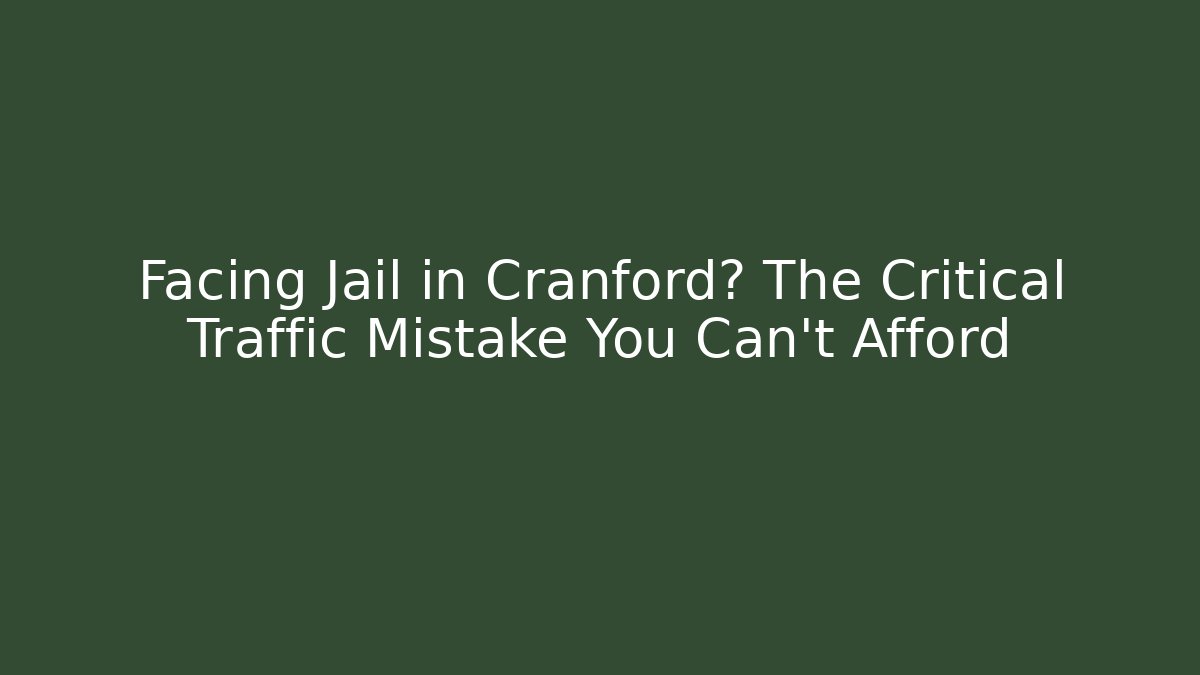 Facing Jail in Cranford? The Critical Traffic Mistake You Can't Afford