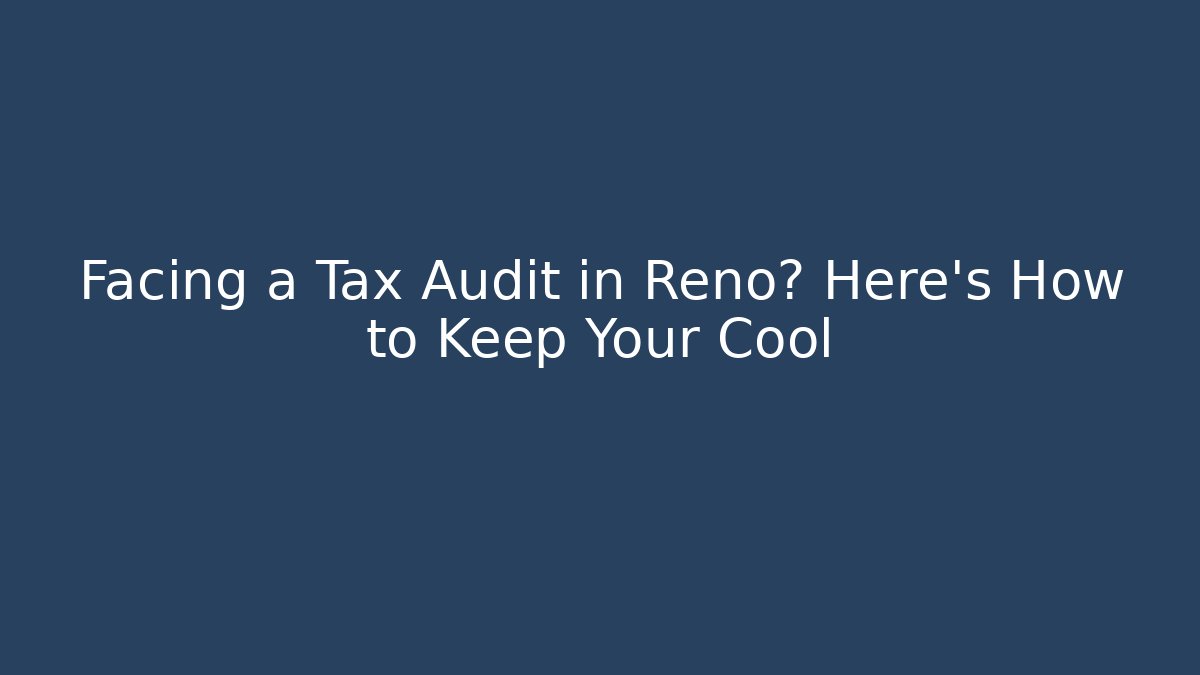 Facing a Tax Audit in Reno? Here’s How to Keep Your Cool