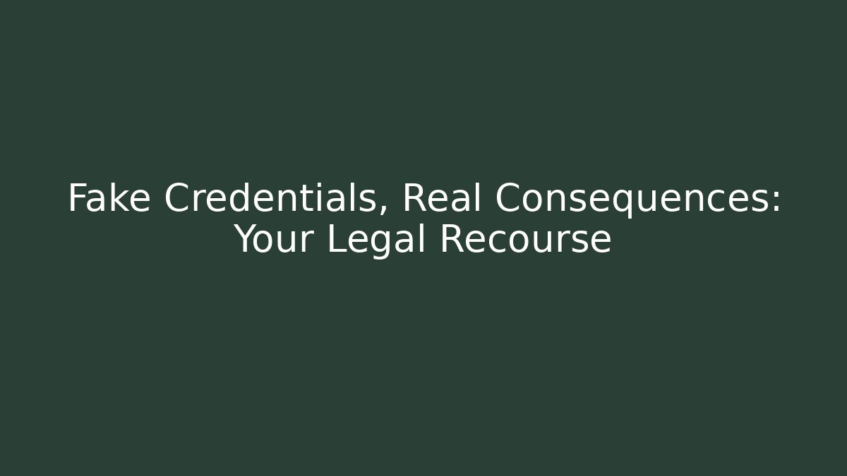 Fake Credentials, Real Consequences: Your Legal Recourse