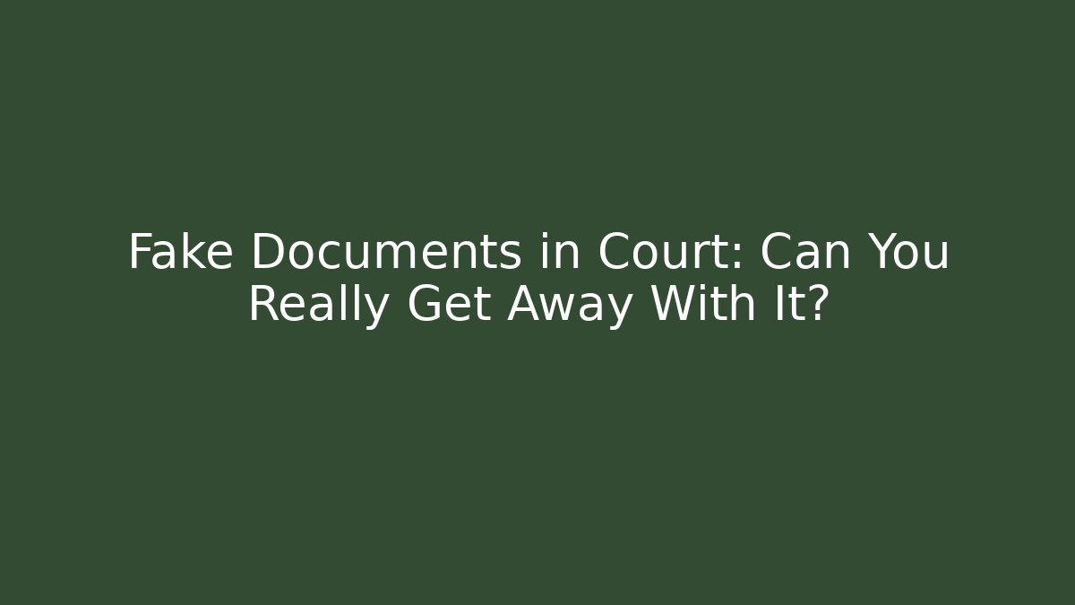 Fake Documents in Court: Can You Really Get Away With It? - WealthxGroup