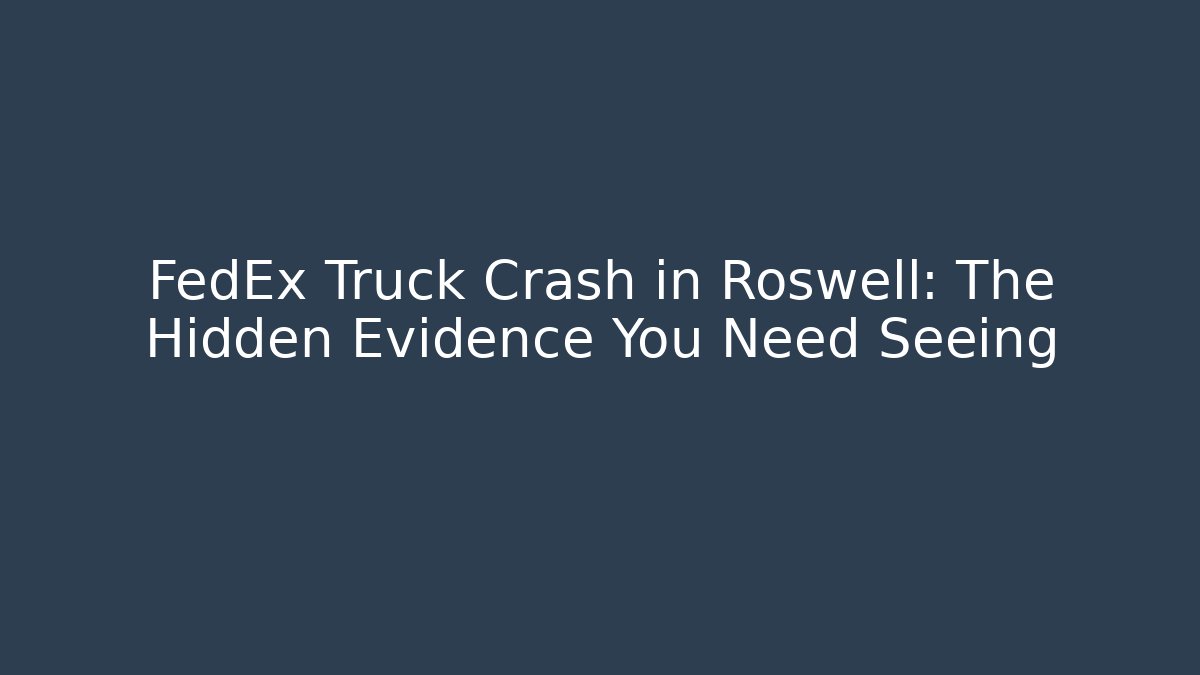 FedEx Truck Crash in Roswell: The Hidden Evidence You Need Seeing