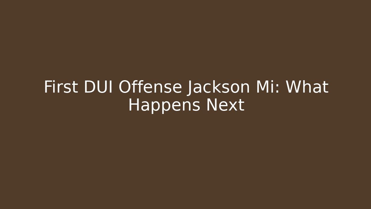 First DUI Offense Jackson Mi: What Happens Next