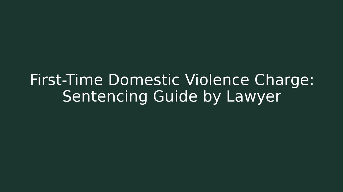 First-Time Domestic Violence Charge: Sentencing Guide by Lawyer