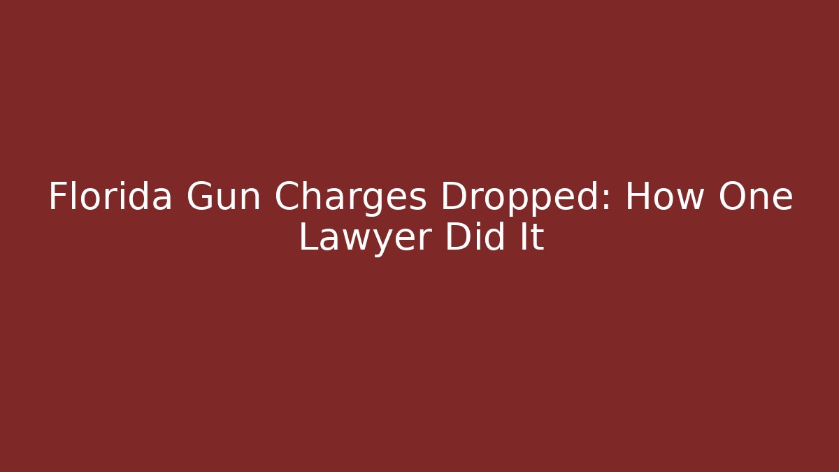 Florida Gun Charges Dropped: How One Lawyer Did It