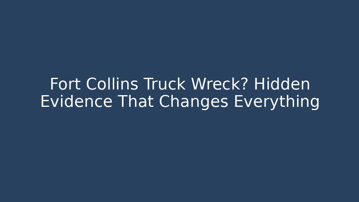Fort Collins Truck Wreck? Hidden Evidence That Changes Everything