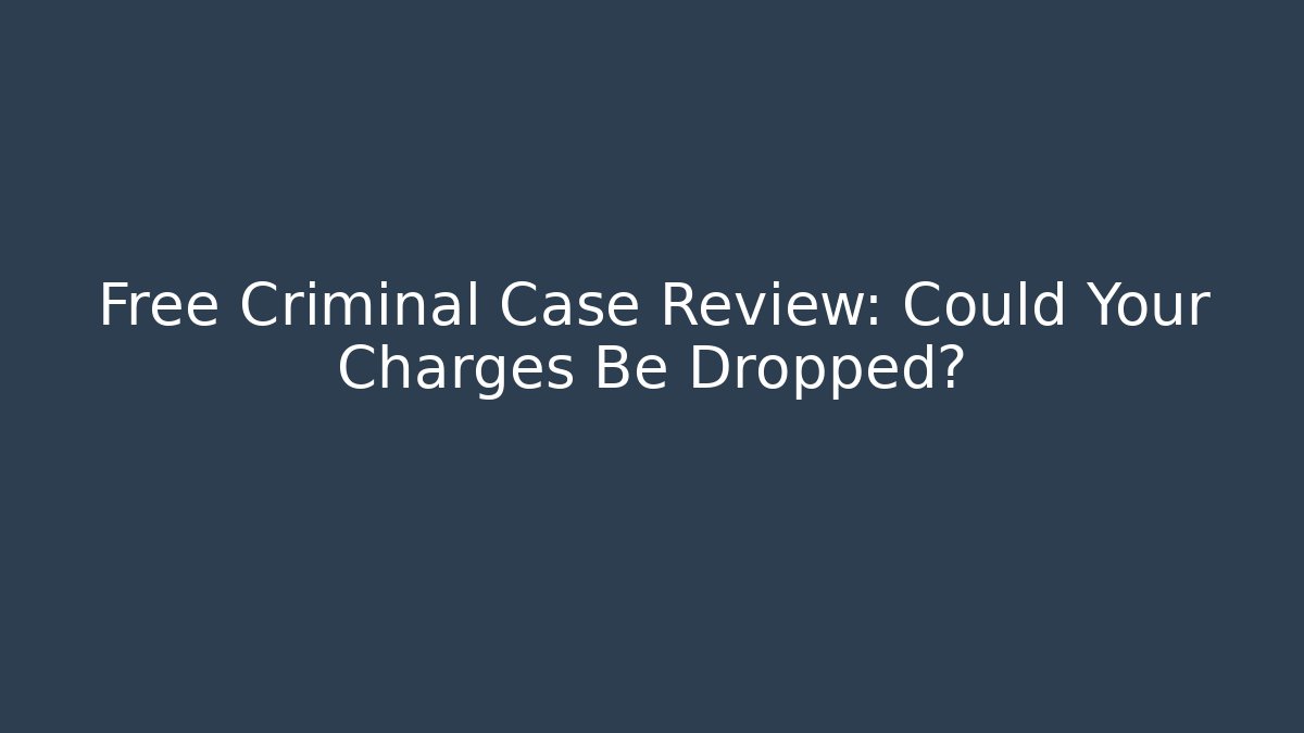 Free Criminal Case Review: Could Your Charges Be Dropped? - WealthxGroup
