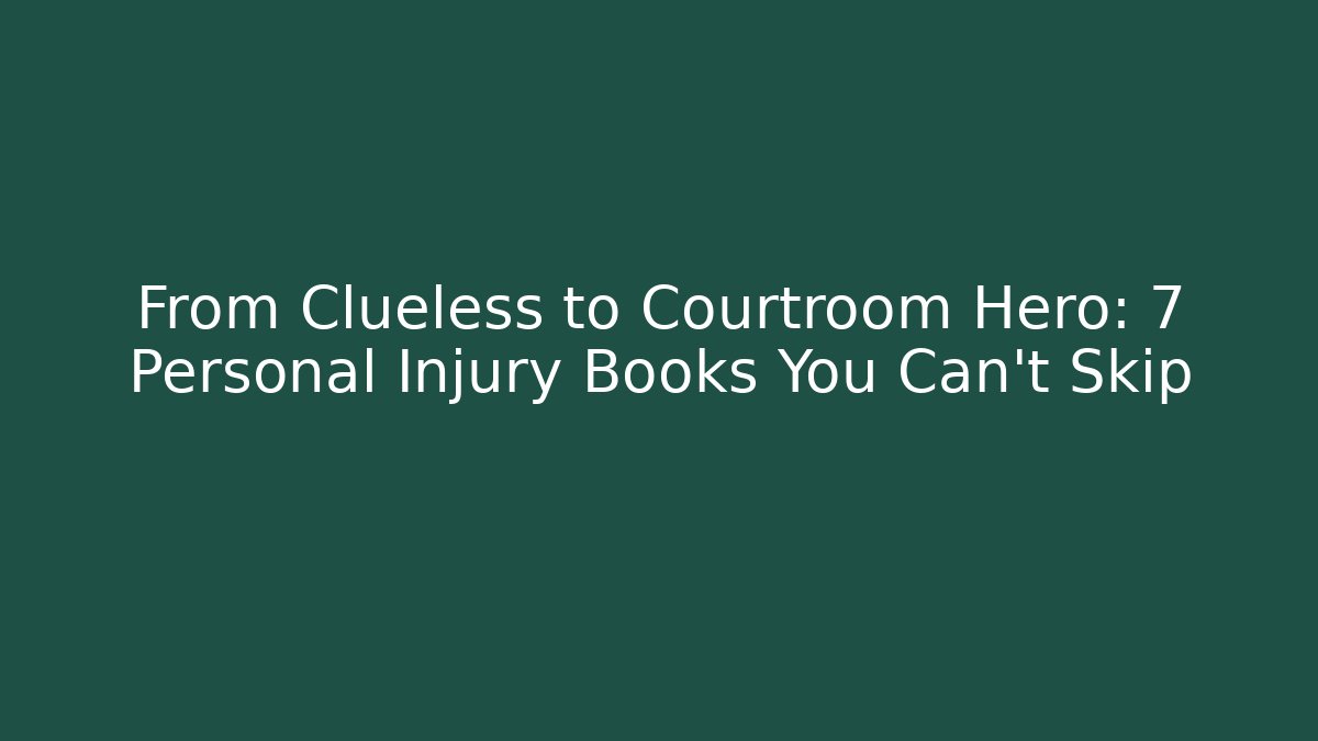 From Clueless to Courtroom Hero: 7 Personal Injury Books You Can't Skip - WealthxGroup