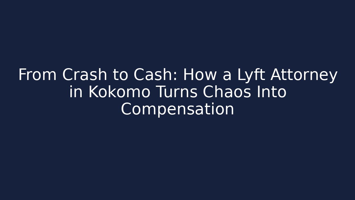 From Crash to Cash: How a Lyft Attorney in Kokomo Turns Chaos Into Compensation