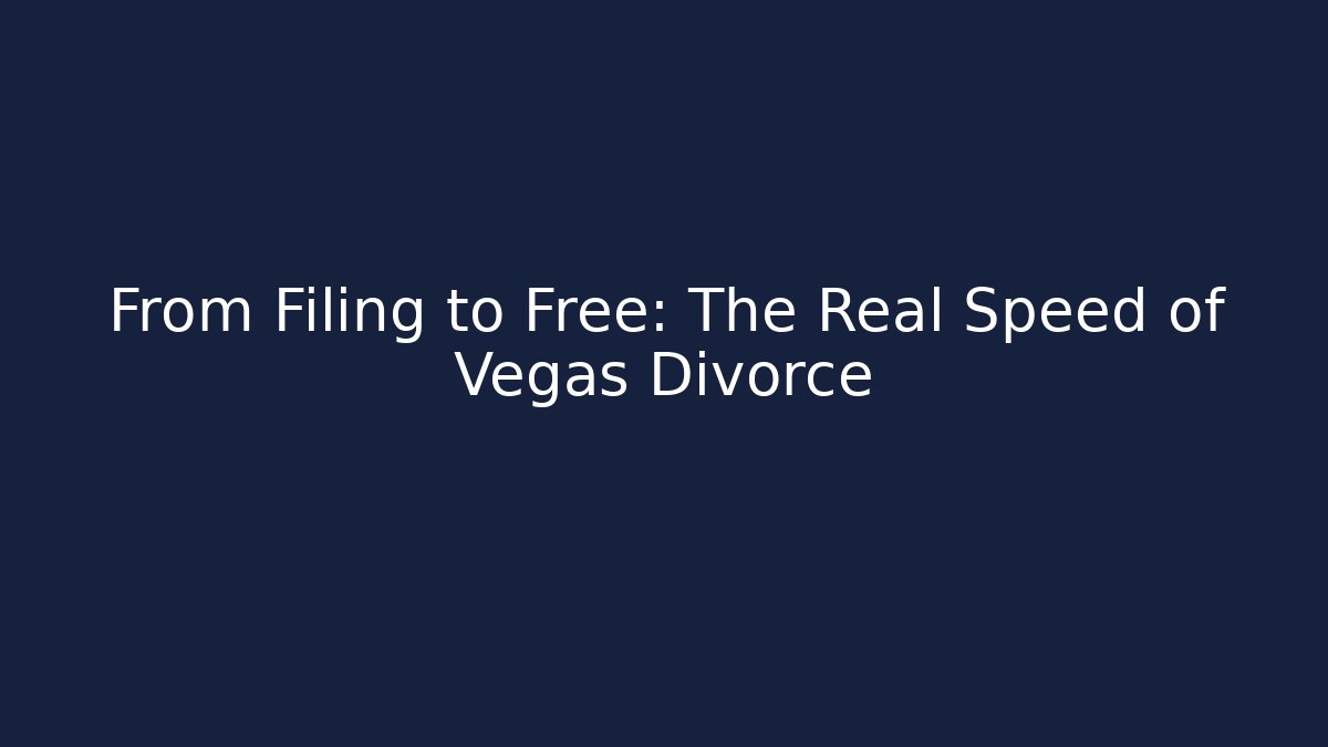 From Filing to Free: The Real Speed of Vegas Divorce