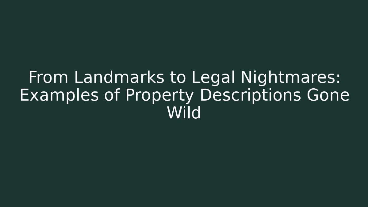 From Landmarks to Legal Nightmares: Examples of Property Descriptions Gone Wild