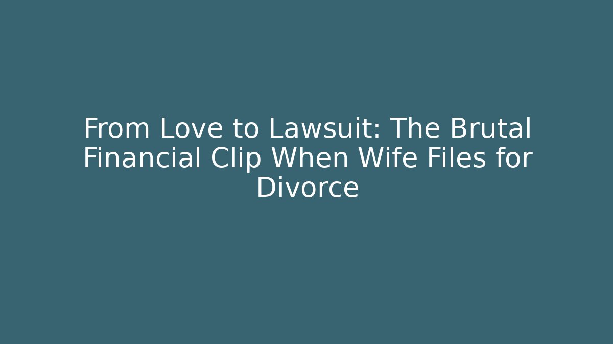 From Love to Lawsuit: The Brutal Financial Clip When Wife Files for Divorce