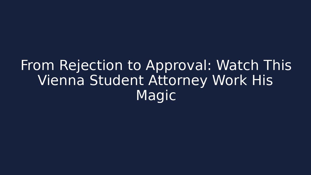 From Rejection to Approval: Watch This Vienna Student Attorney Work His Magic