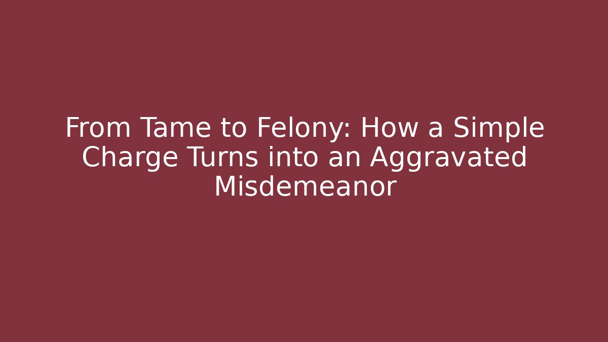 From Tame to Felony: How a Simple Charge Turns into an Aggravated Misdemeanor