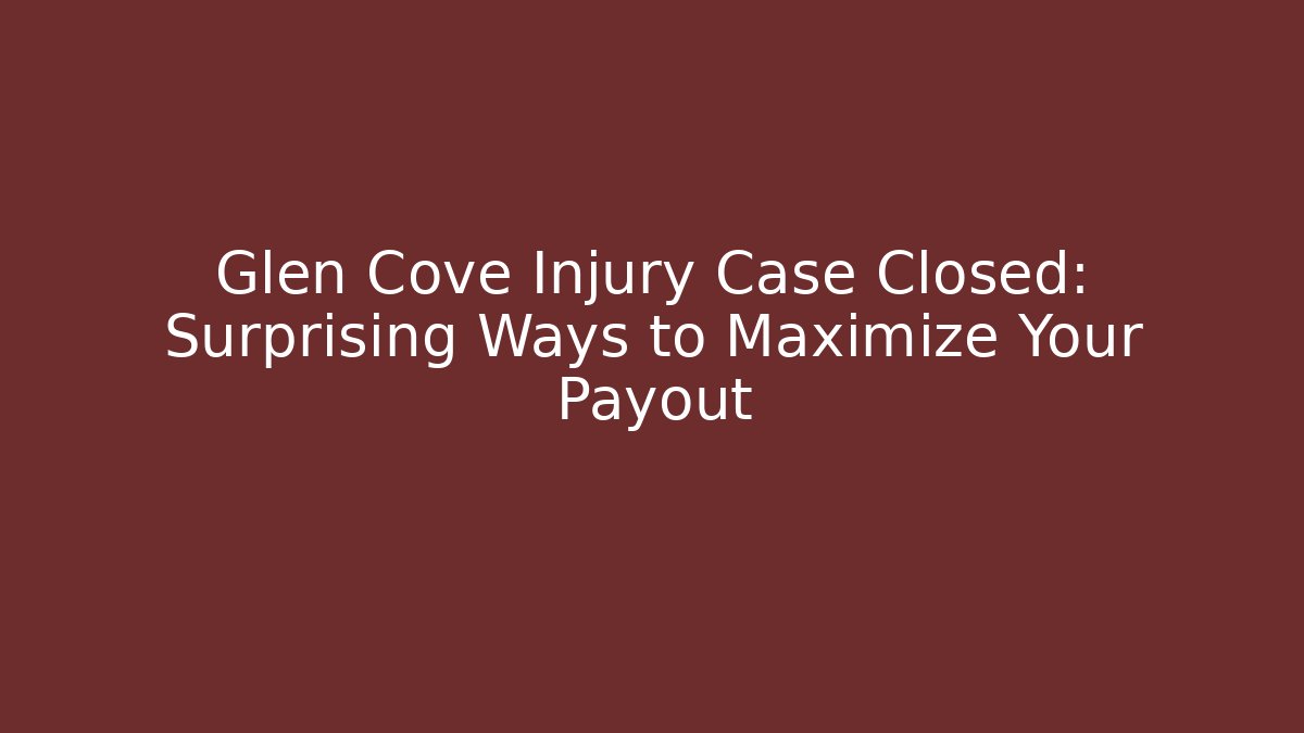 Glen Cove Injury Case Closed: Surprising Ways to Maximize Your Payout