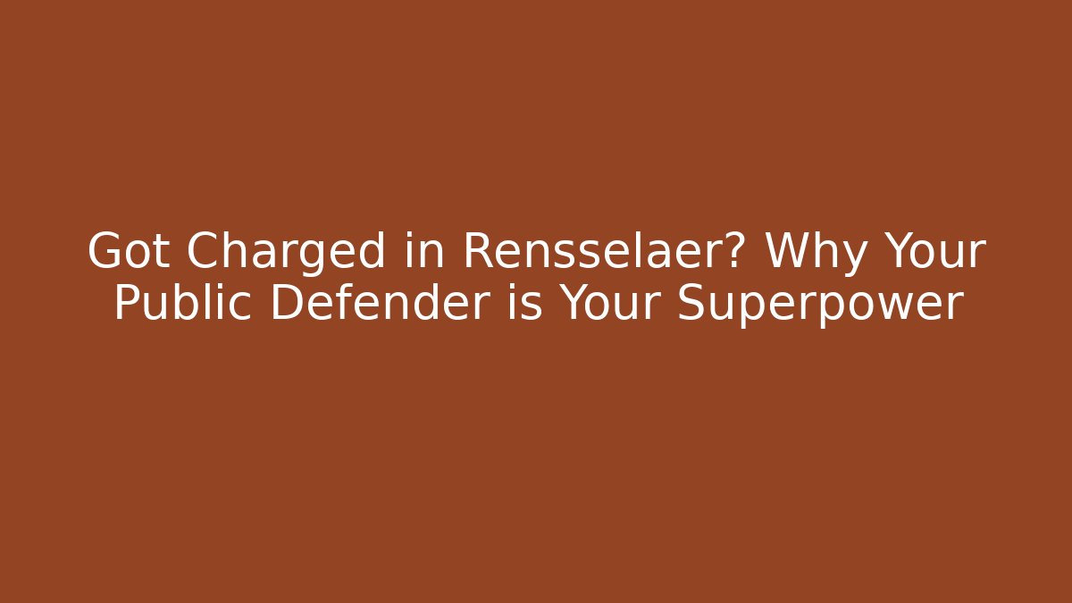 Got Charged in Rensselaer? Why Your Public Defender is Your Superpower