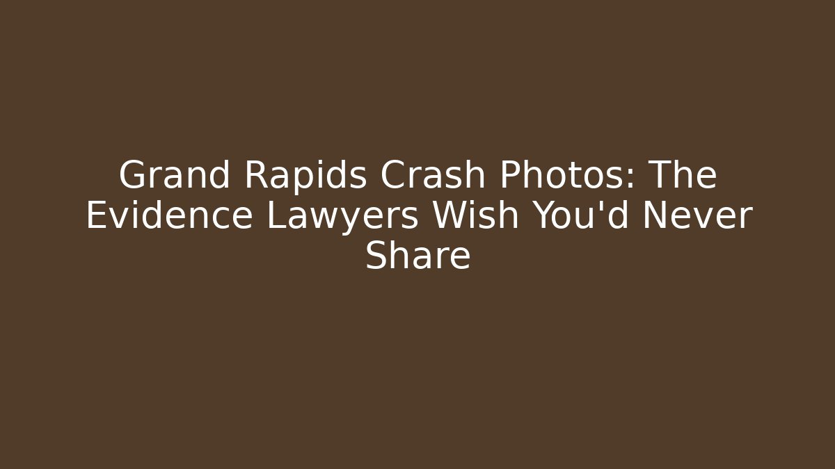 Grand Rapids Crash Photos: The Evidence Lawyers Wish You'd Never Share