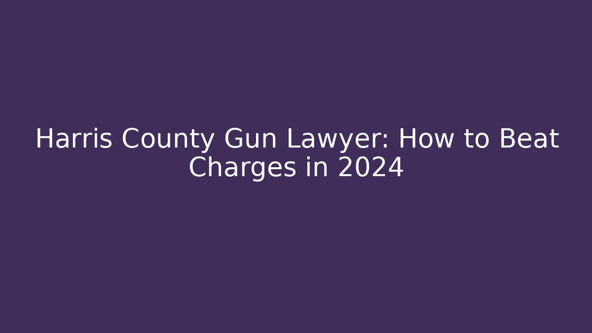 Harris County Gun Lawyer: How to Beat Charges in 2024