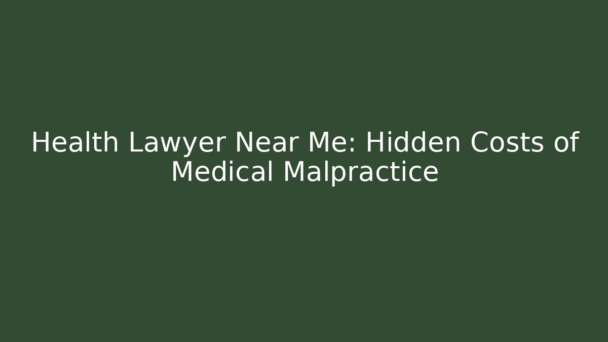 Health Lawyer Near Me: Hidden Costs of Medical Malpractice