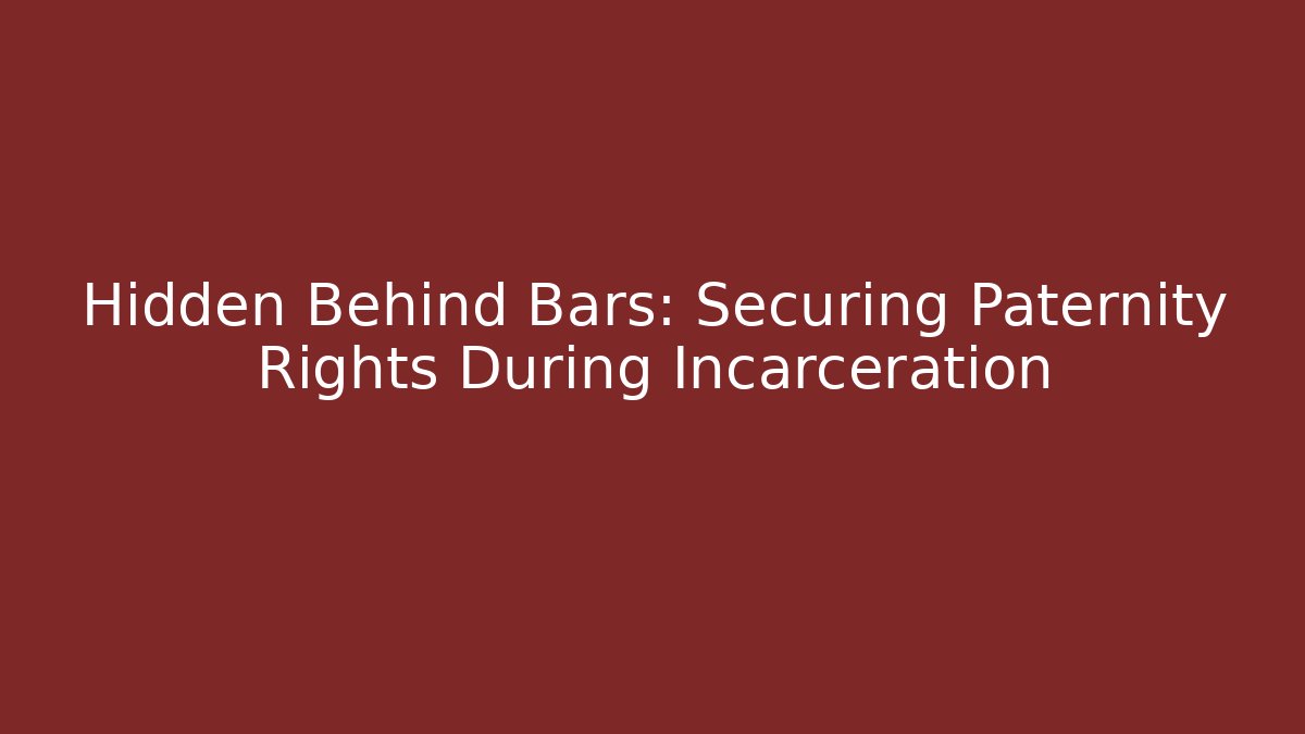 Hidden Behind Bars: Securing Paternity Rights During Incarceration - WealthxGroup