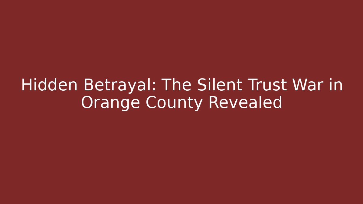 Hidden Betrayal: The Silent Trust War in Orange County Revealed
