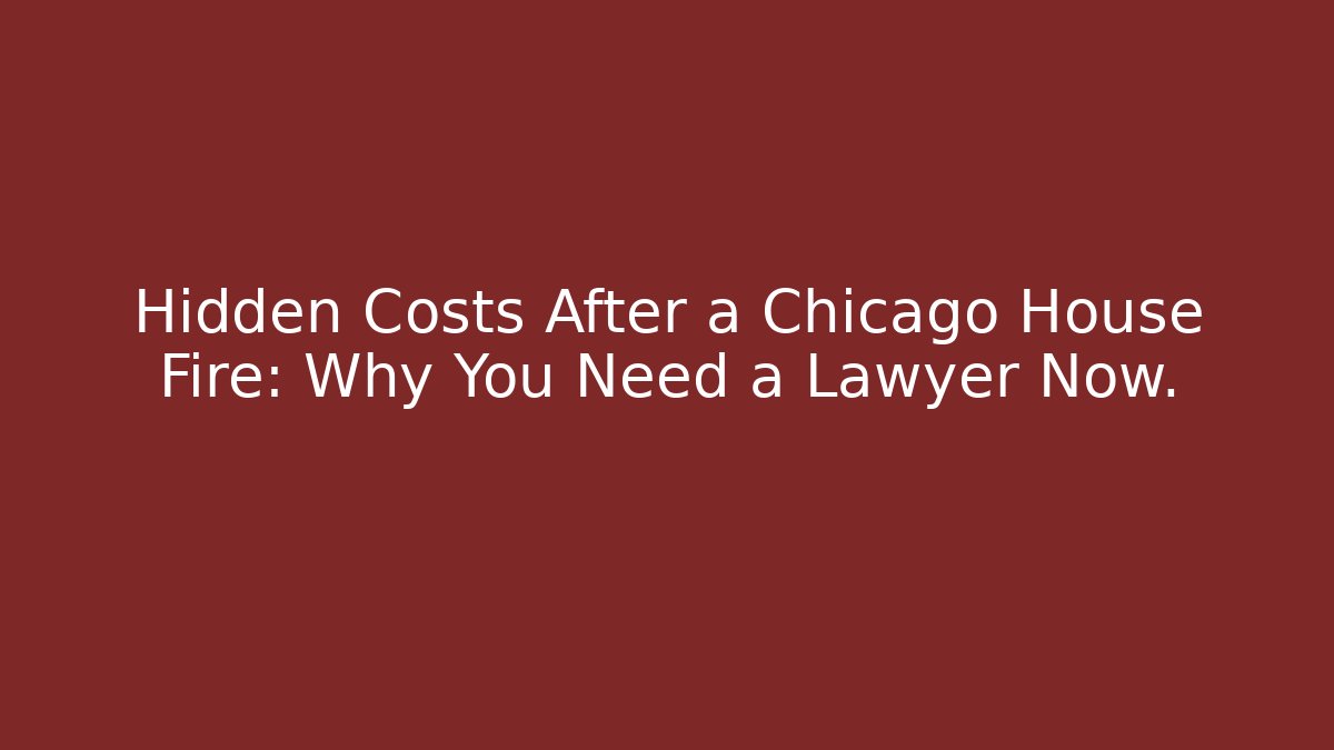 Hidden Costs After a Chicago House Fire: Why You Need a Lawyer Now.