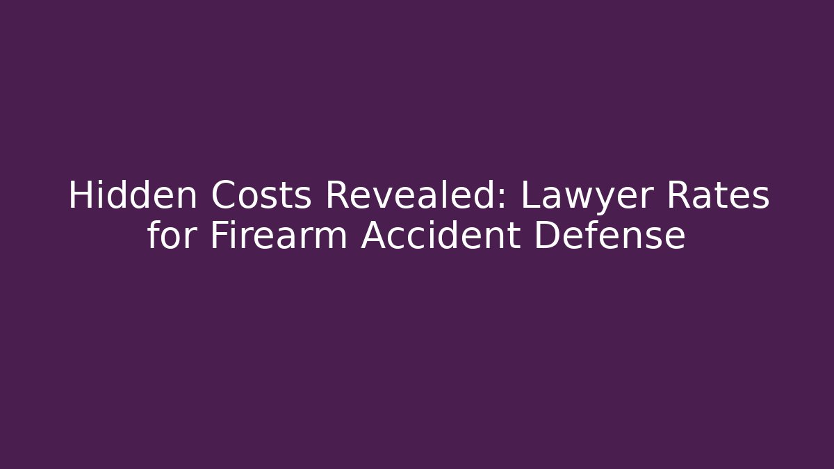 Hidden Costs Revealed: Lawyer Rates for Firearm Accident Defense
