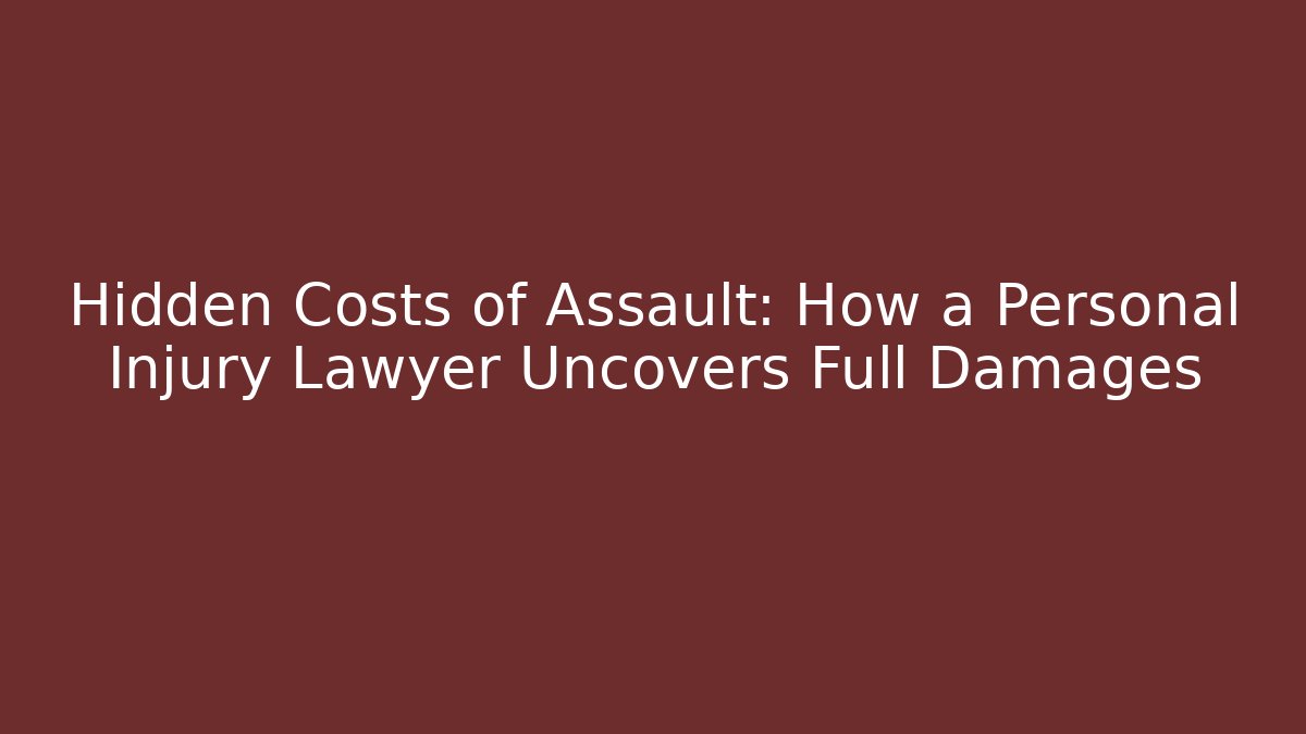 Hidden Costs of Assault: How a Personal Injury Lawyer Uncovers Full Damages