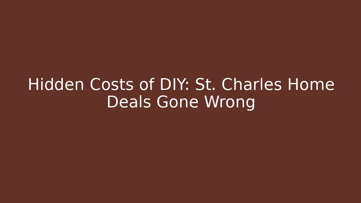 Hidden Costs of DIY: St. Charles Home Deals Gone Wrong