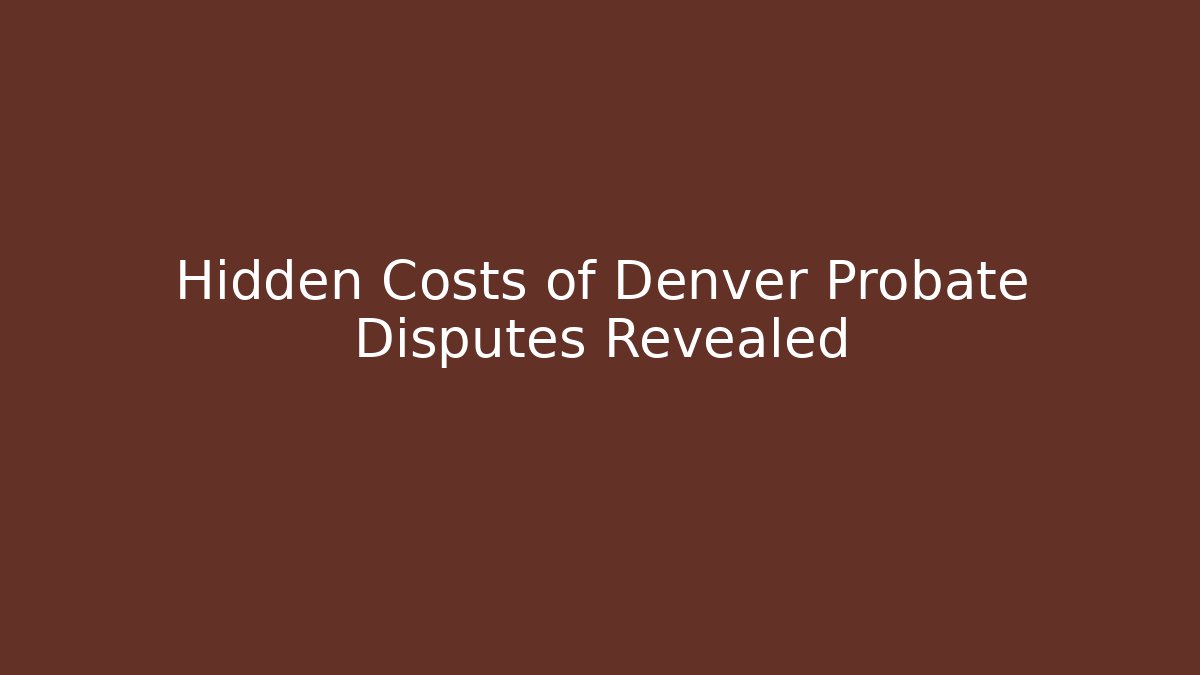 Hidden Costs of Denver Probate Disputes Revealed