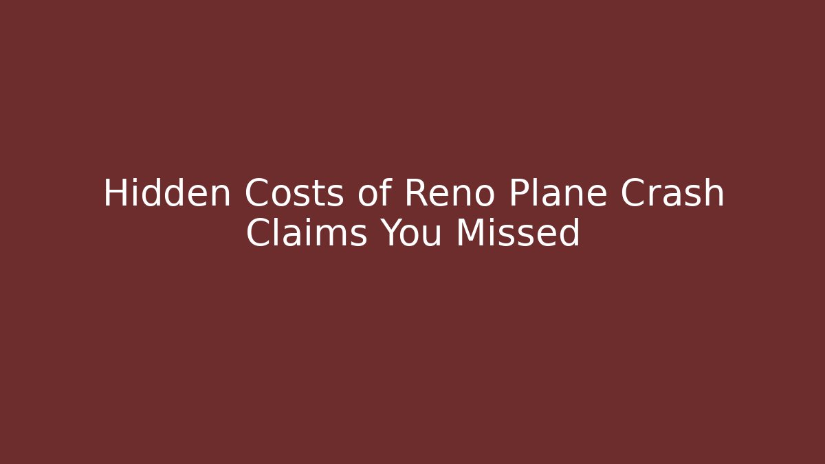 Hidden Costs of Reno Plane Crash Claims You Missed