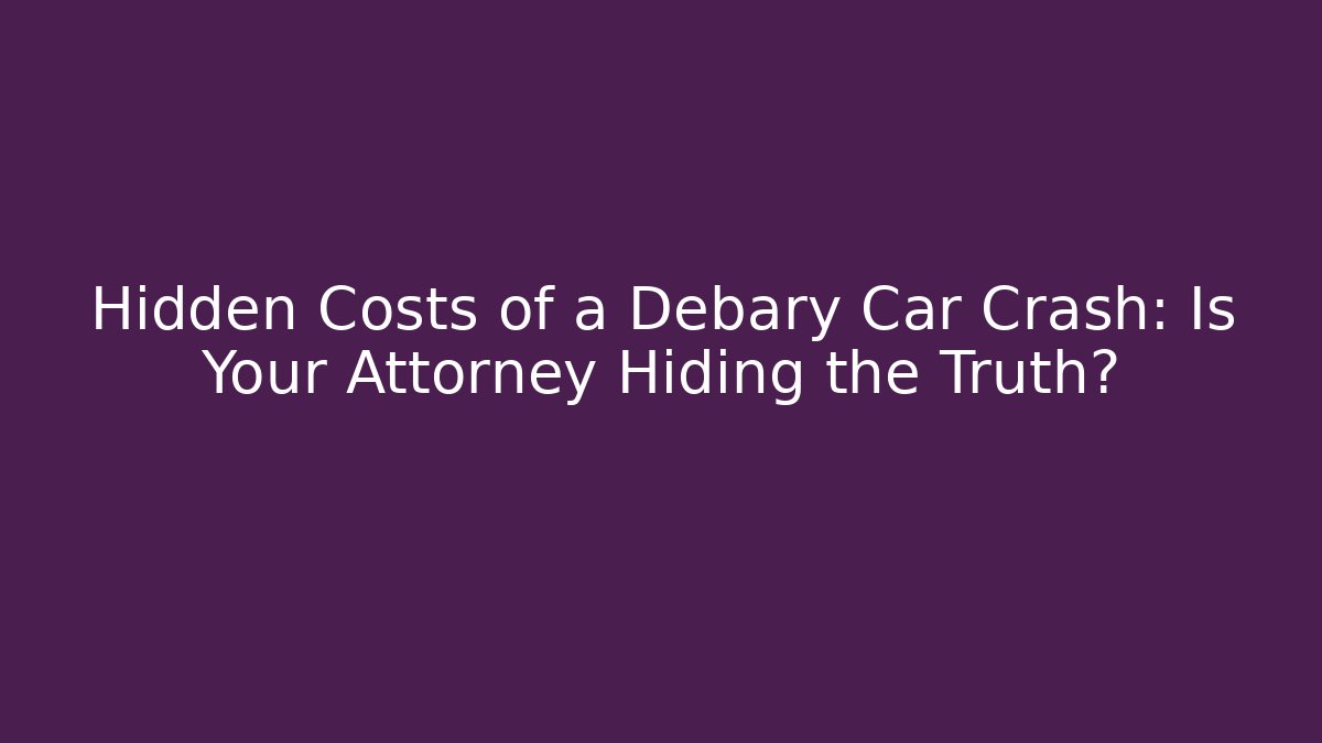 Hidden Costs of a Debary Car Crash: Is Your Attorney Hiding the Truth?