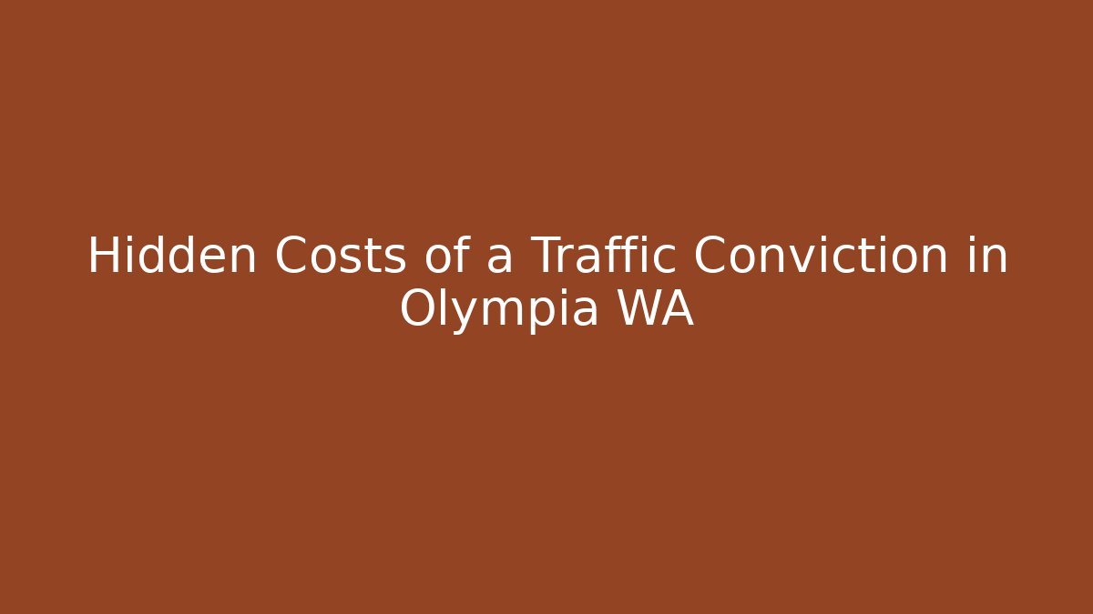 Hidden Costs of a Traffic Conviction in Olympia WA