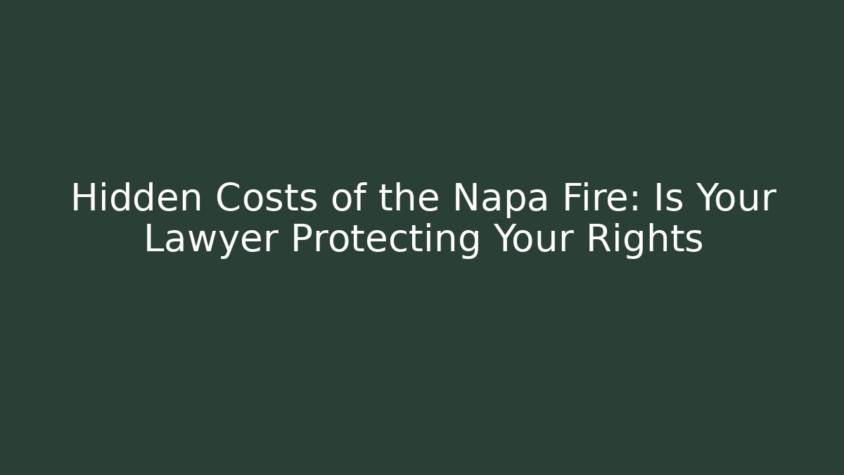 Hidden Costs of the Napa Fire: Is Your Lawyer Protecting Your Rights