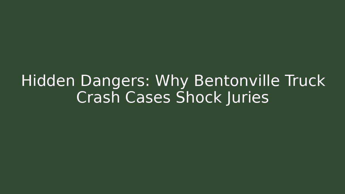 Hidden Dangers: Why Bentonville Truck Crash Cases Shock Juries