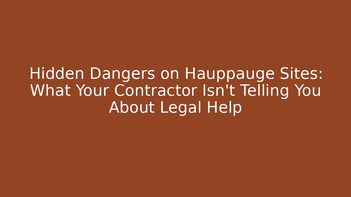 Hidden Dangers on Hauppauge Sites: What Your Contractor Isn’t Telling You About Legal Help
