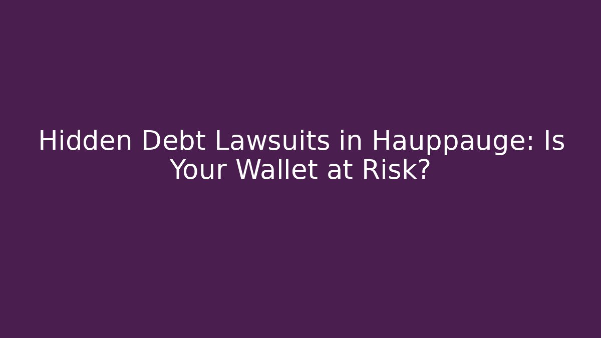 Hidden Debt Lawsuits in Hauppauge: Is Your Wallet at Risk?