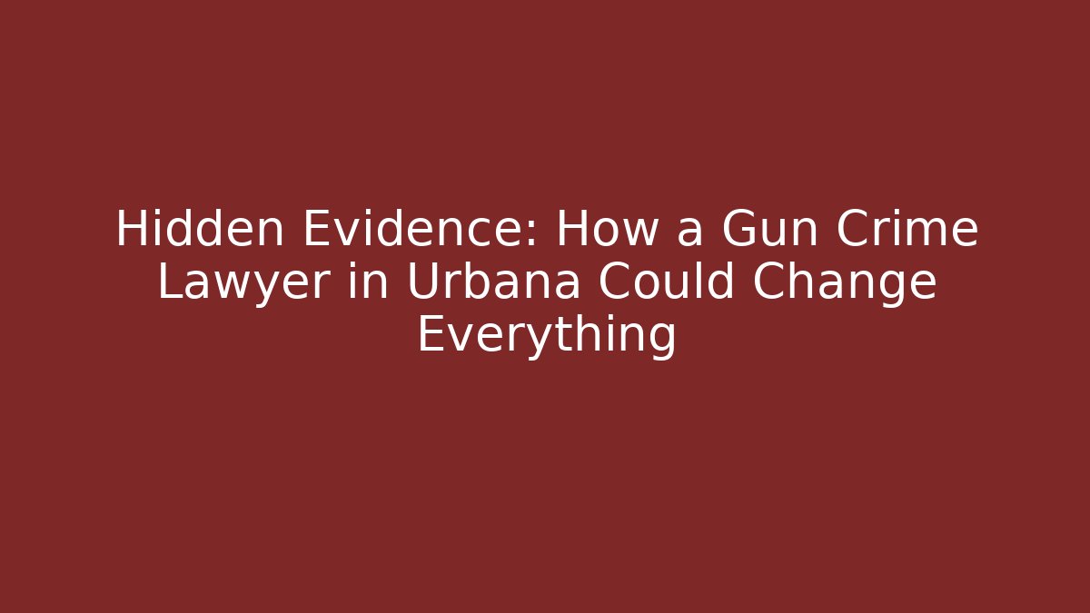 Hidden Evidence: How a Gun Crime Lawyer in Urbana Could Change Everything