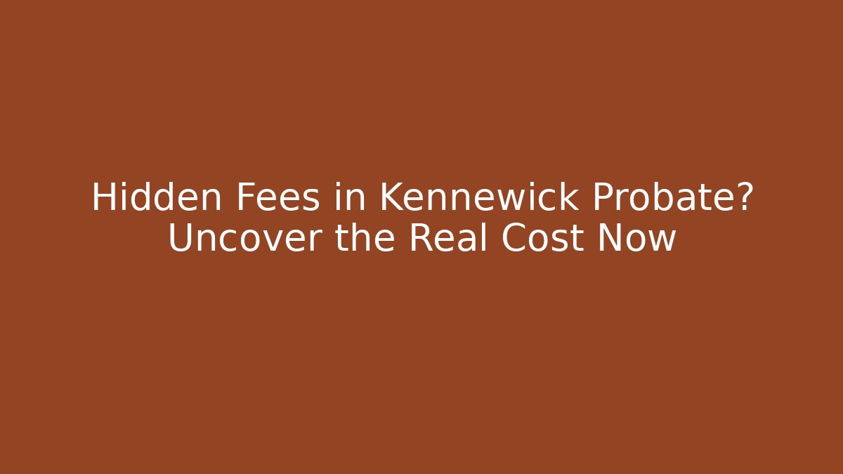 Hidden Fees in Kennewick Probate? Uncover the Real Cost Now